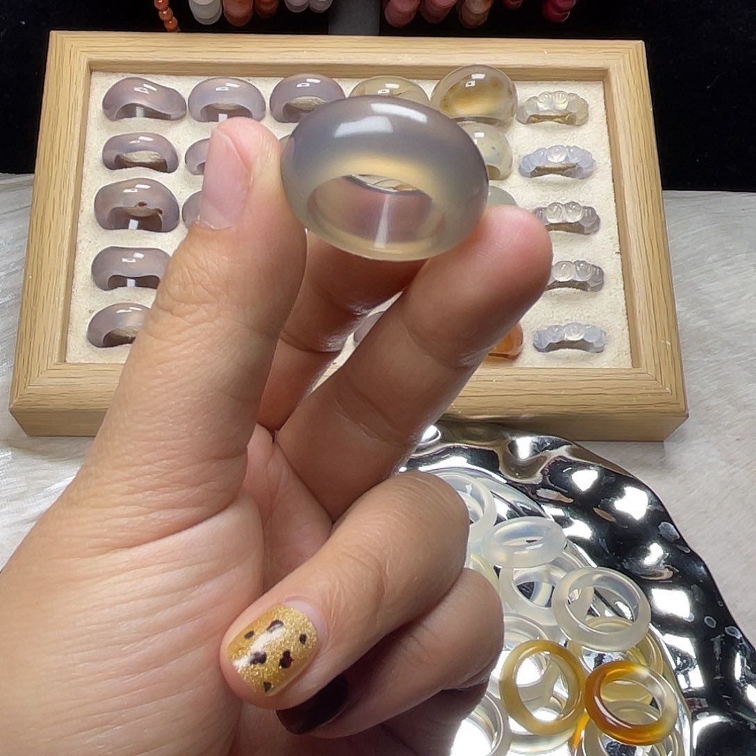 玛瑙/玉髓合金戒指A08港19不退换