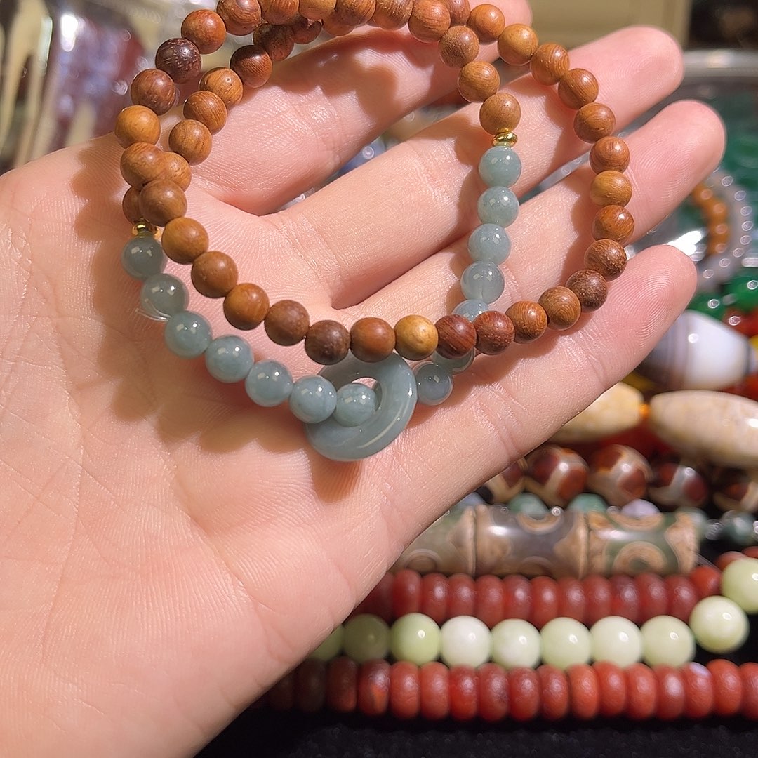 玛瑙/玉髓未镶嵌珠宝半成品翡翠桃木卡8mm