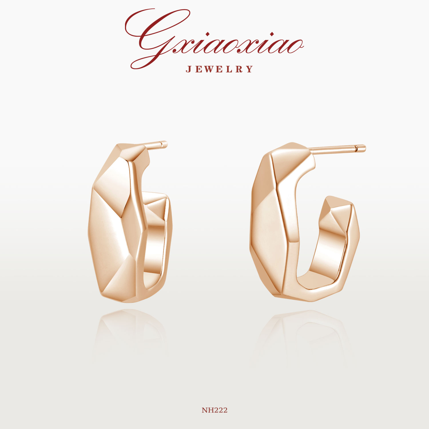 G XIAOXIAO 气质时尚简约百搭不规则C形耳环 NH222 NH117