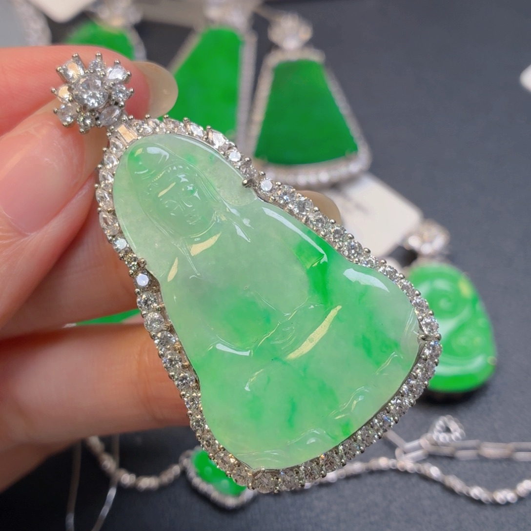 翡翠银S925镶嵌颈饰