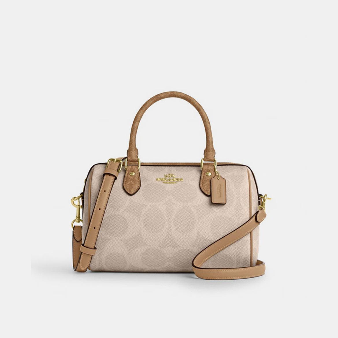 COACH/蔻驰 Rowan波士顿水桶中号手提燕麦老花大LOGO 25.5*17*14