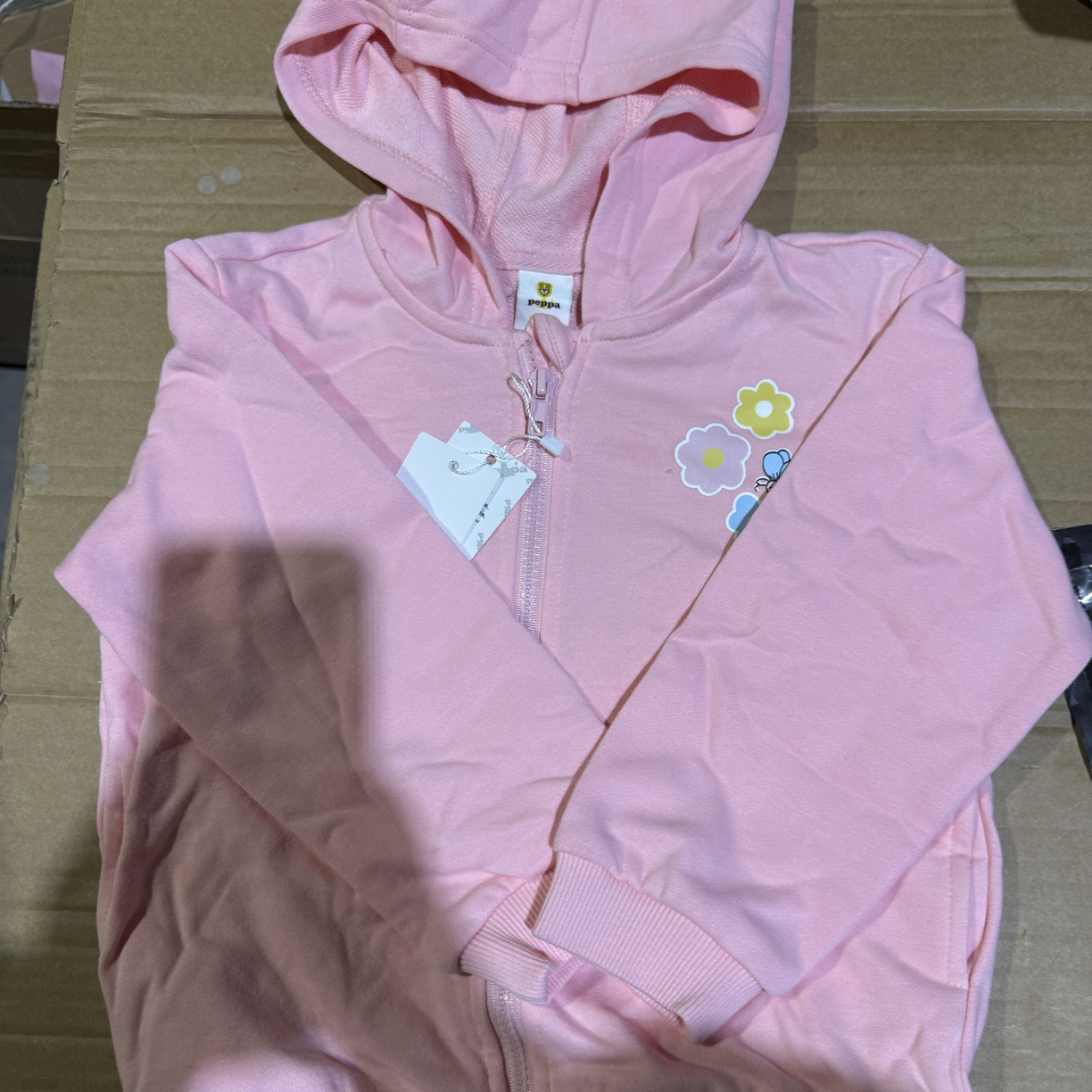 粉色三朵花女宝外套