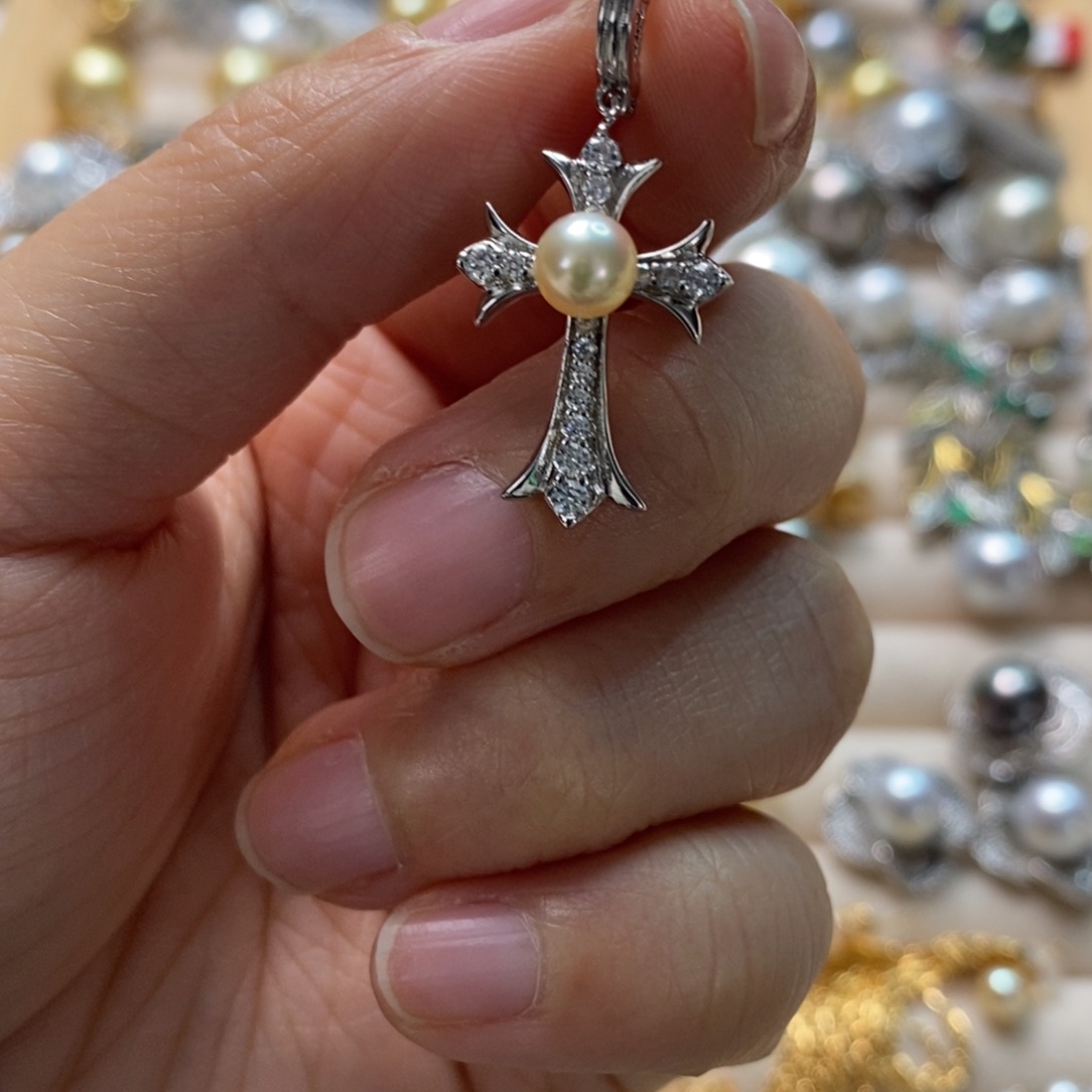 海水珍珠颈饰银S925镶嵌