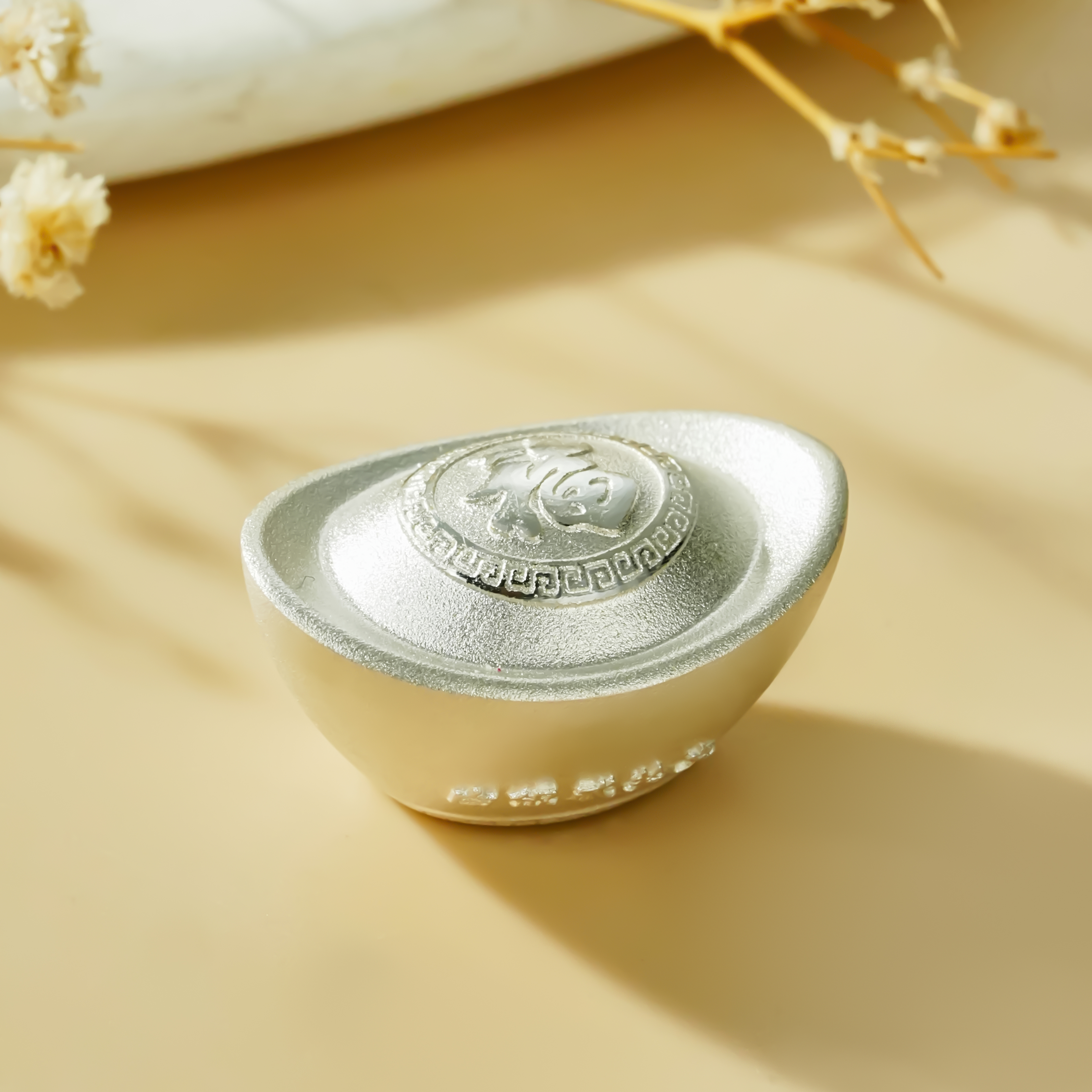 中国珠宝 足银银制品 福字回纹  手工收藏送礼高端实心摆件    