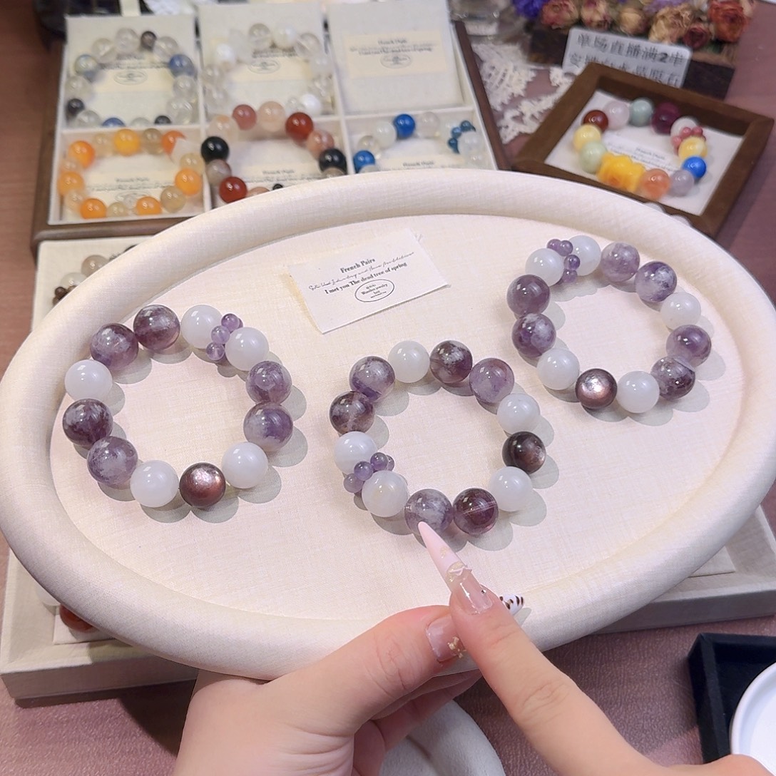 水晶手链合金天然水晶手串多样性发其一