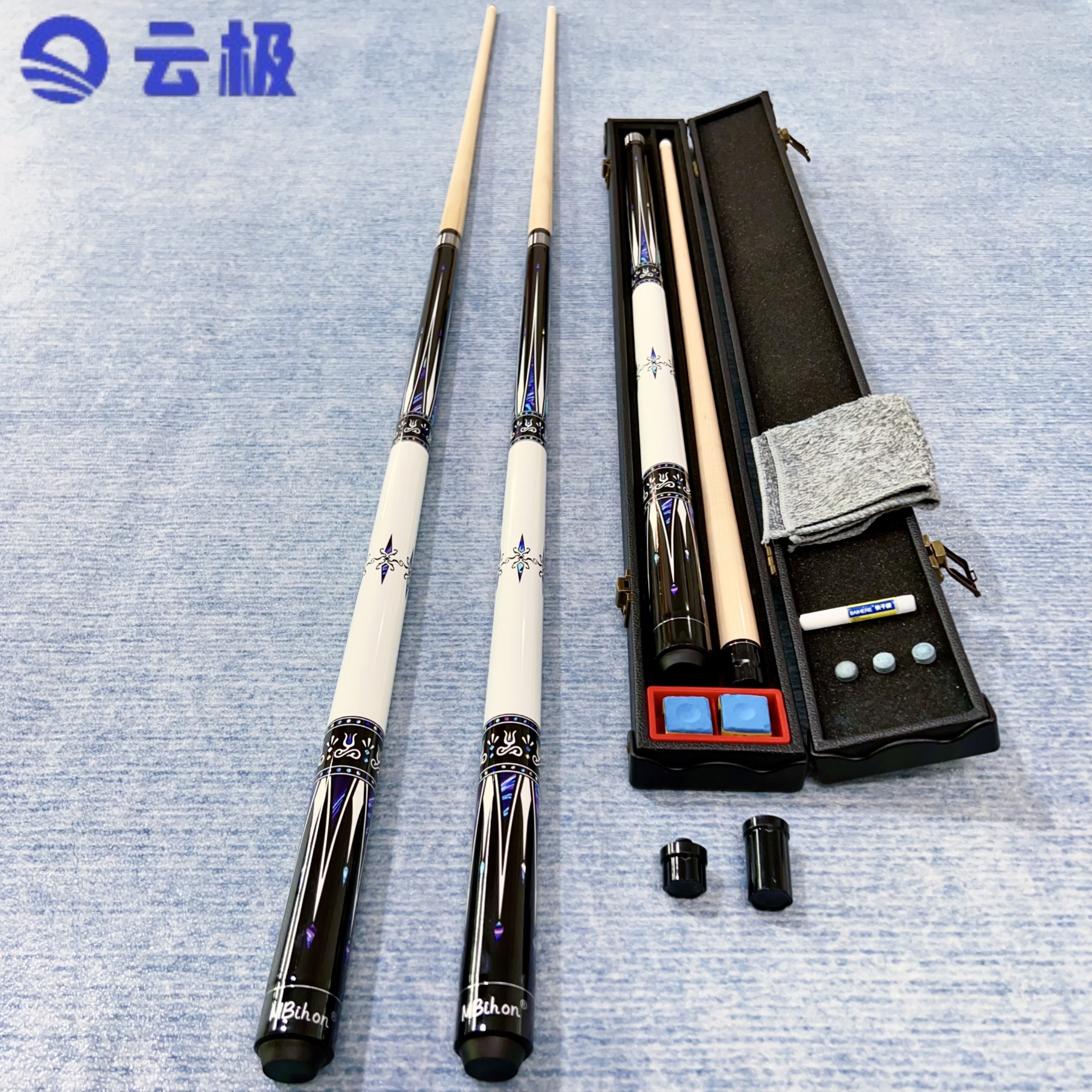 冰匠台球杆1/2分体手工枫木小头杆波茨大头杆中式黑八花式九球杆