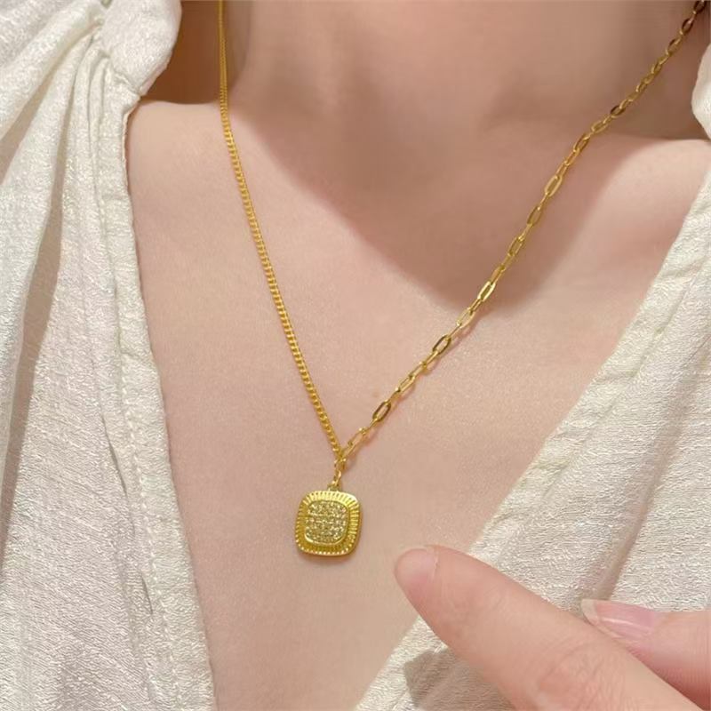 铜合金吊坠 1010流金岁月小黄钻系列 铜镀金小众设计高级感个性