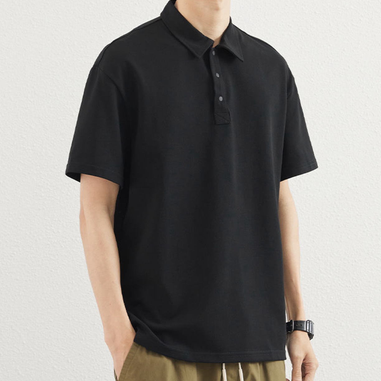 短袖半袖上衣Polo衫男装男士夏季宽松百搭简约