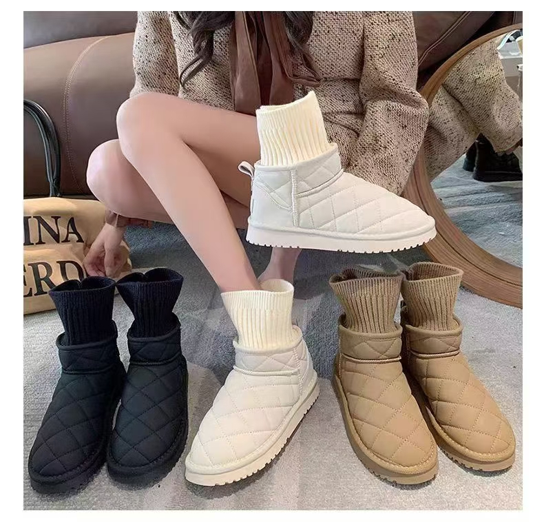 修姐推荐软底面包款加厚松紧防风口雪地靴