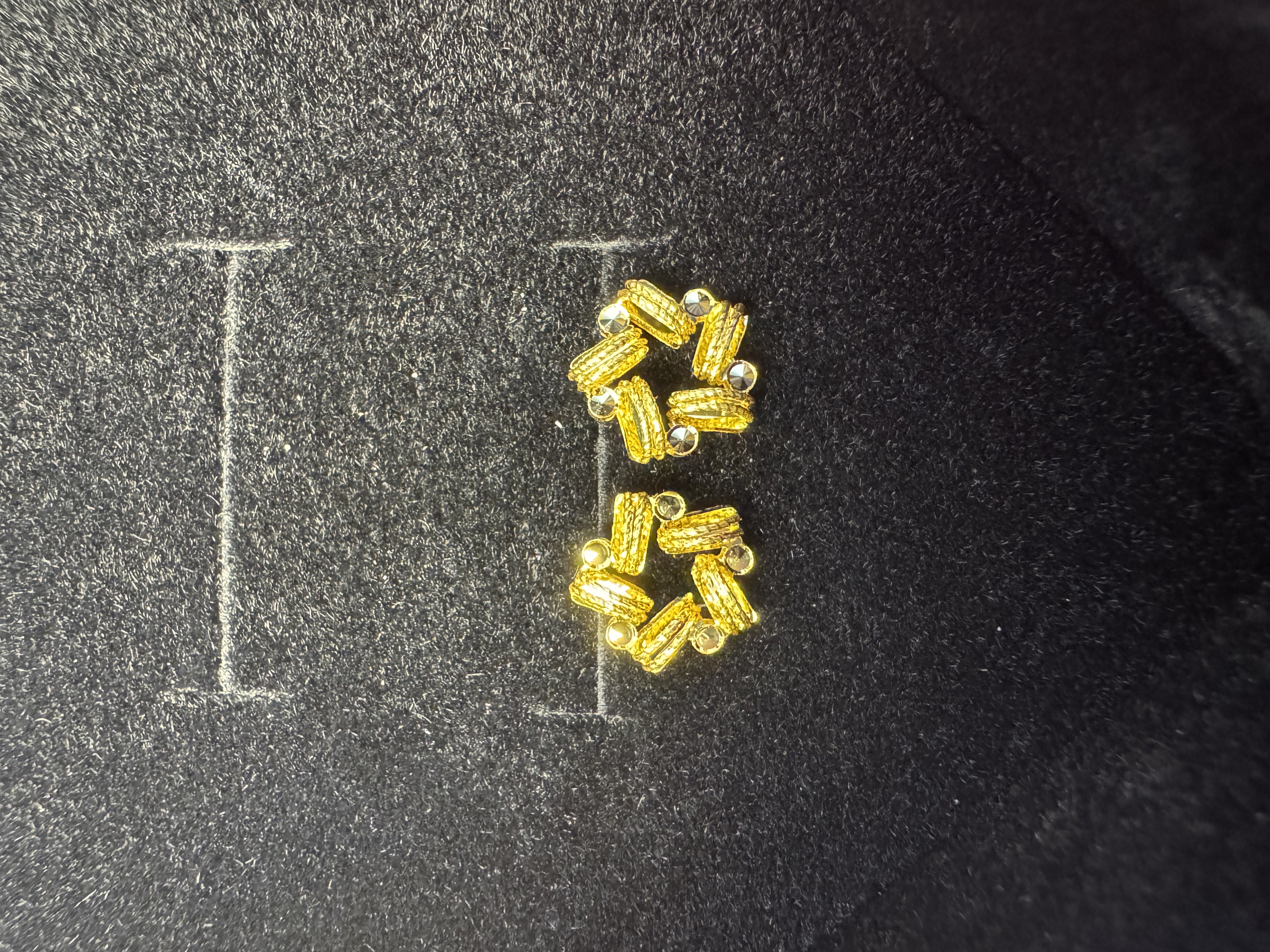 5G黄金足金999绕丝风车直针耳钉 轻奢时尚 23058