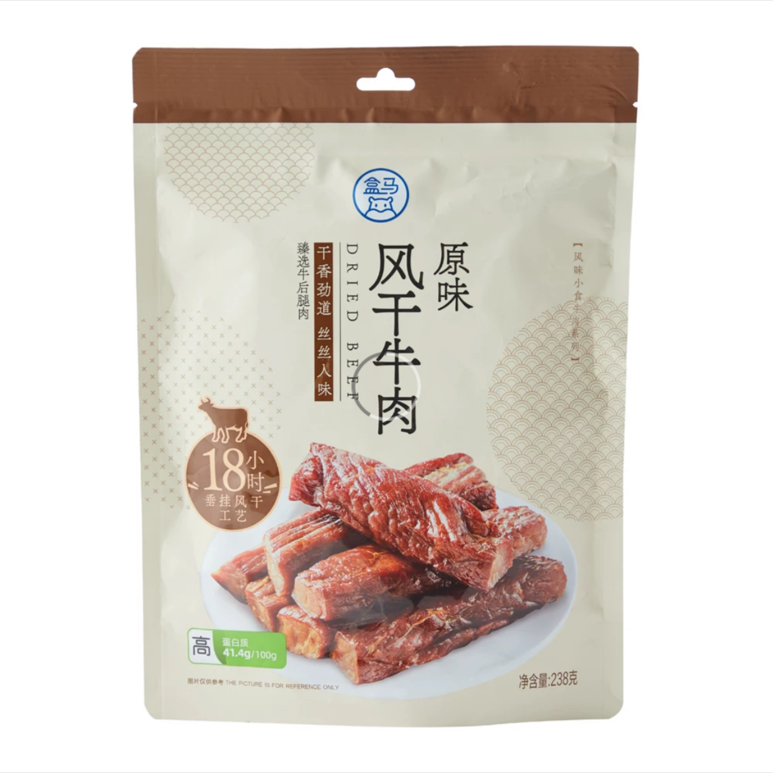 盒马原味风干牛肉238g休闲看剧零食新品袋装浓郁肉香