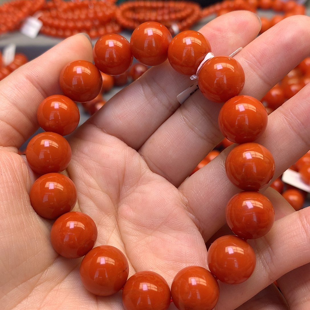 南红玛瑙未镶嵌瓦西锦红卡13高货半*牙