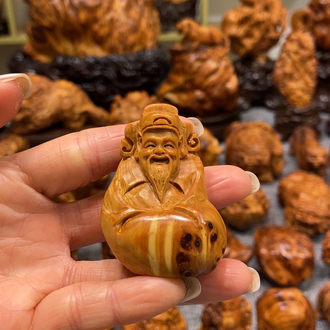 木崖柏陈化手把财神