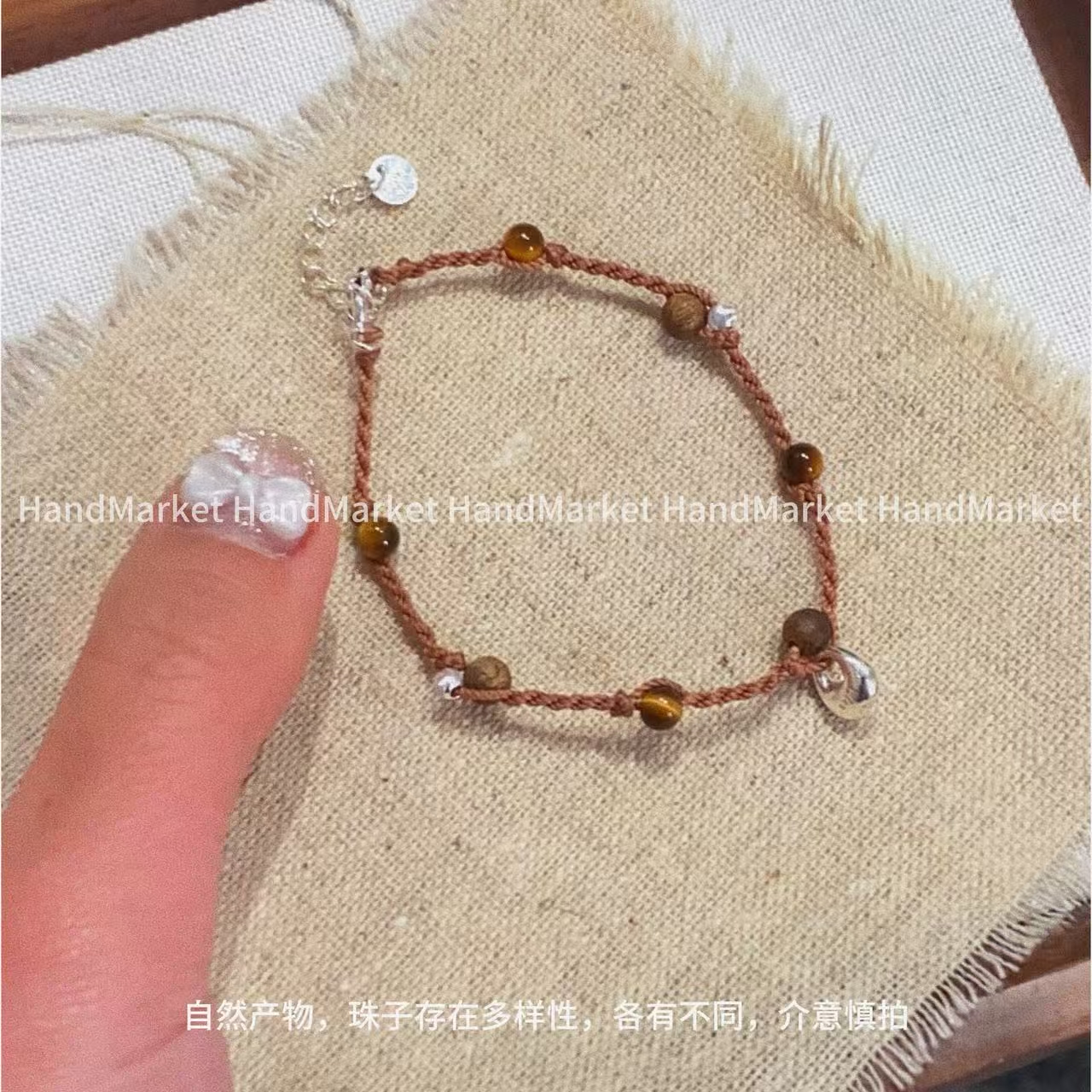 925银手链 JIUJIU【简约小豆丁秤砣】时尚百搭手工气质温柔1106