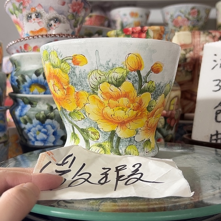 景德镇手绘花盆 满38包邮