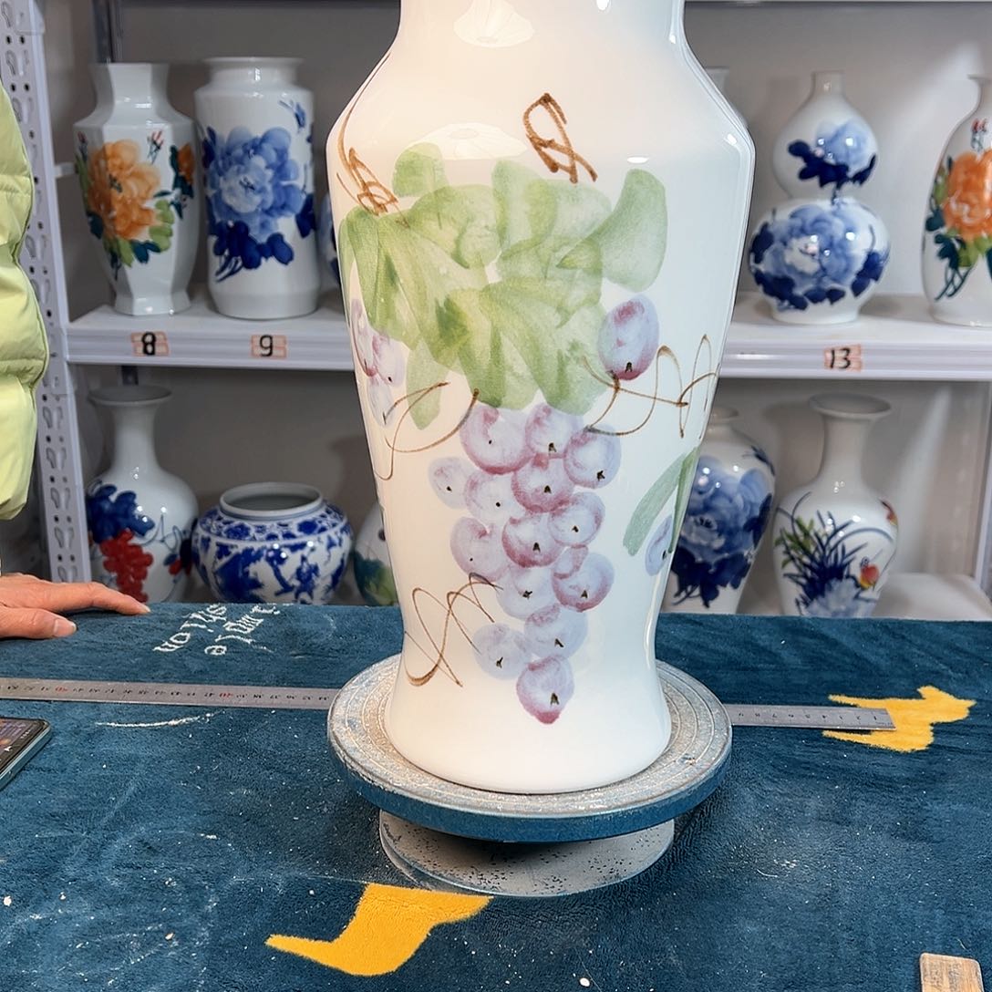 摆件景德镇陶瓷大鱼紫浦