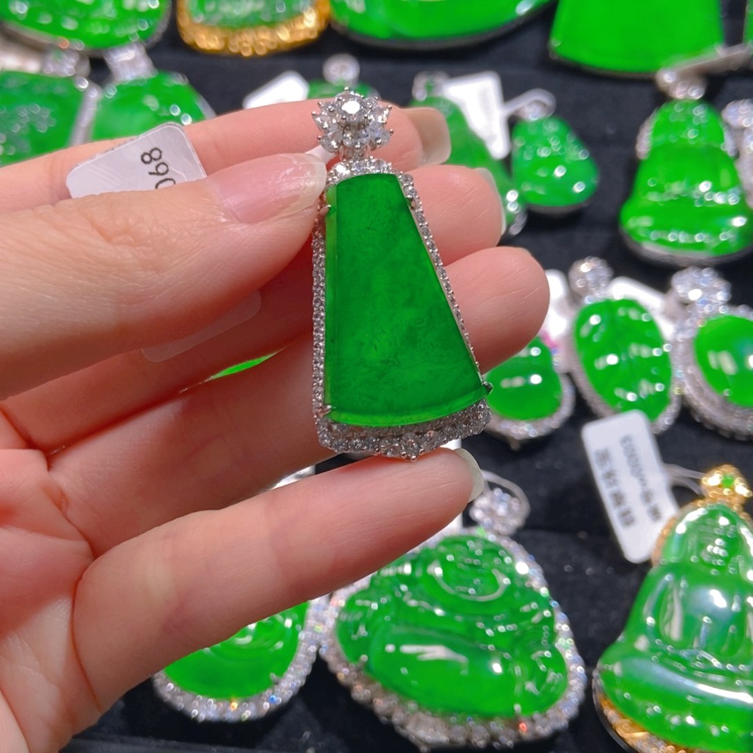 翡翠吊坠(不含链)银S925镶嵌