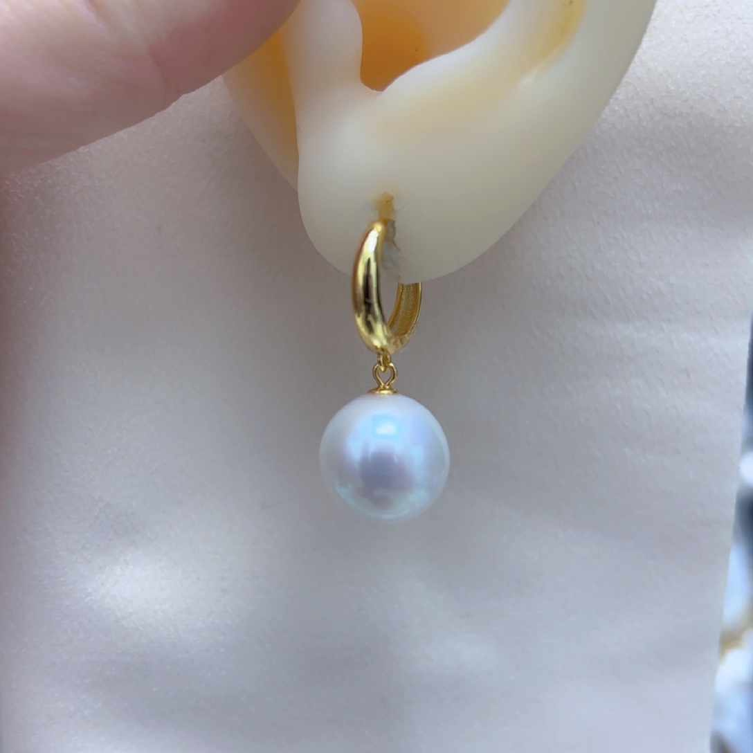 淡水珍珠耳饰银S925镶嵌