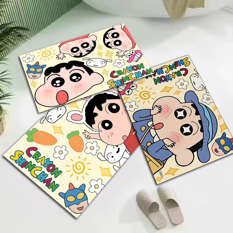 【拍一发三】蜡笔小新吸水防滑脚垫卡通可爱垫吸水防滑