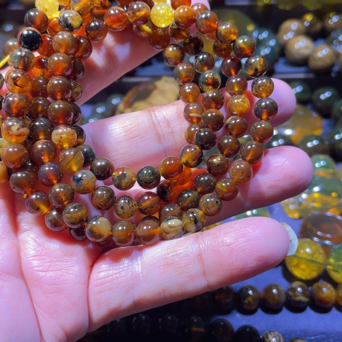 琥珀未镶嵌手链天然