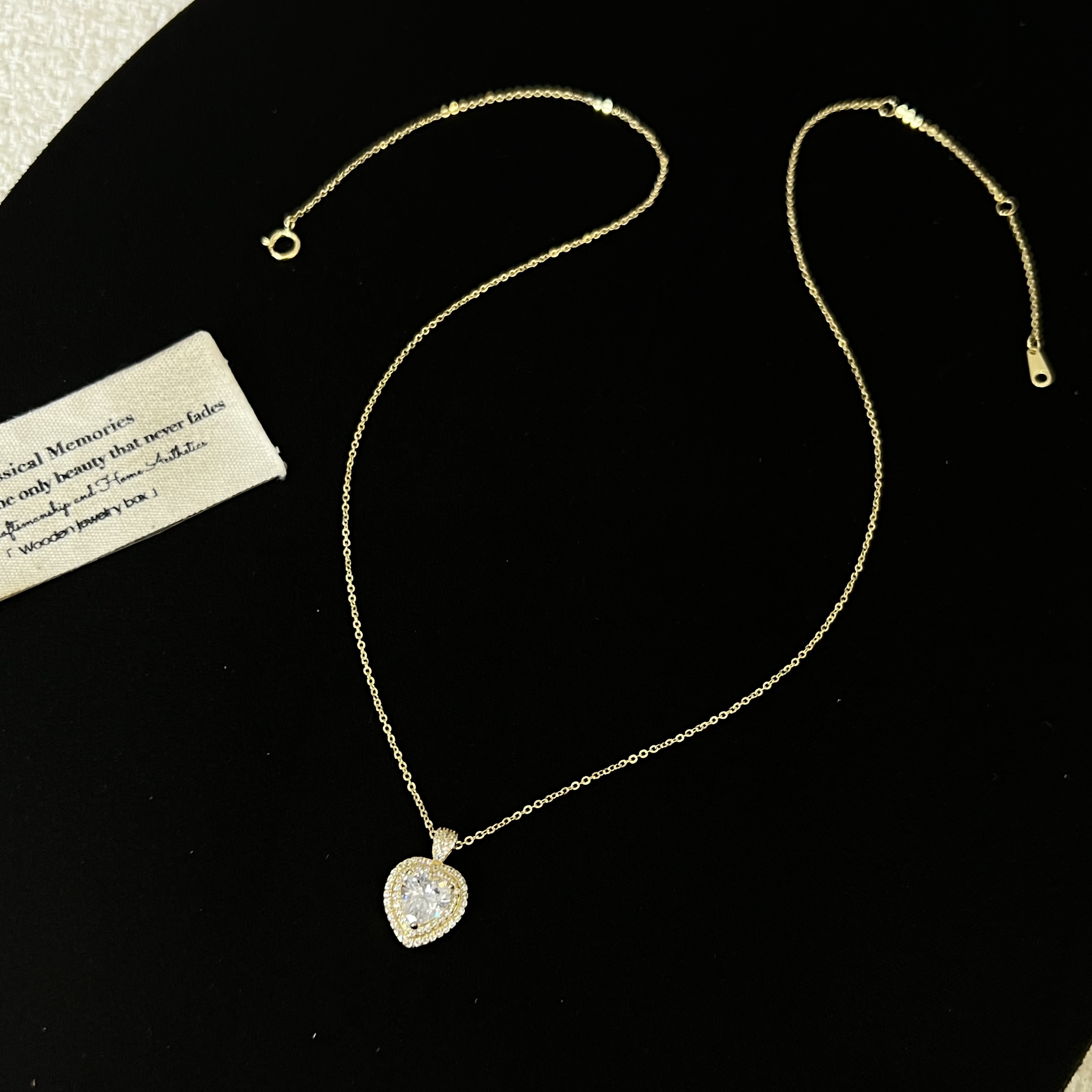 坠链均925银 爆闪爱心锆石吊坠项链7128