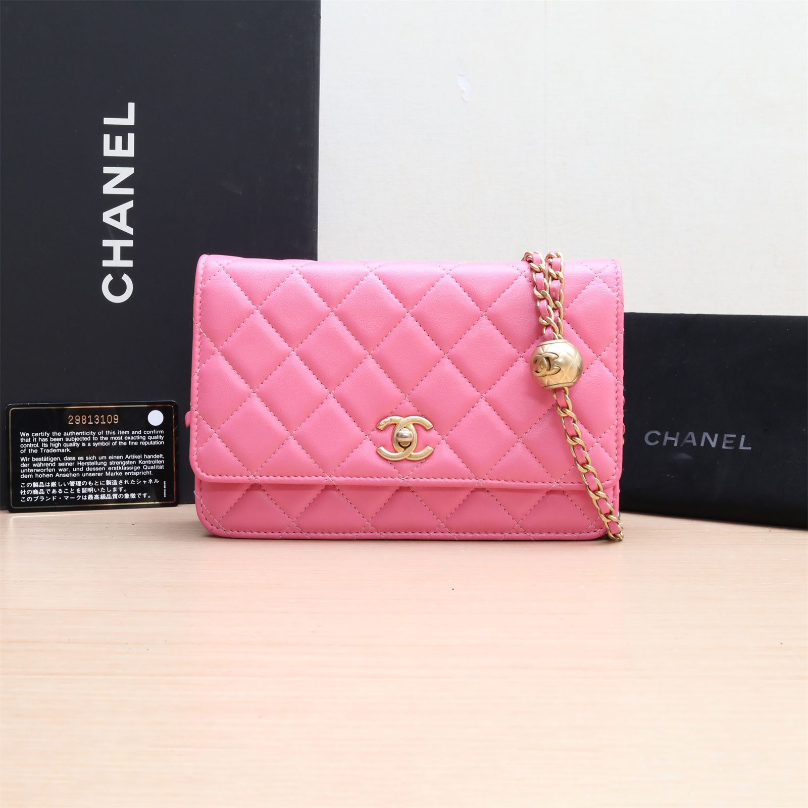 95新 Chanel/香奈儿 【念念活动】CF WOC 粉色 29开 金扣 金球包
