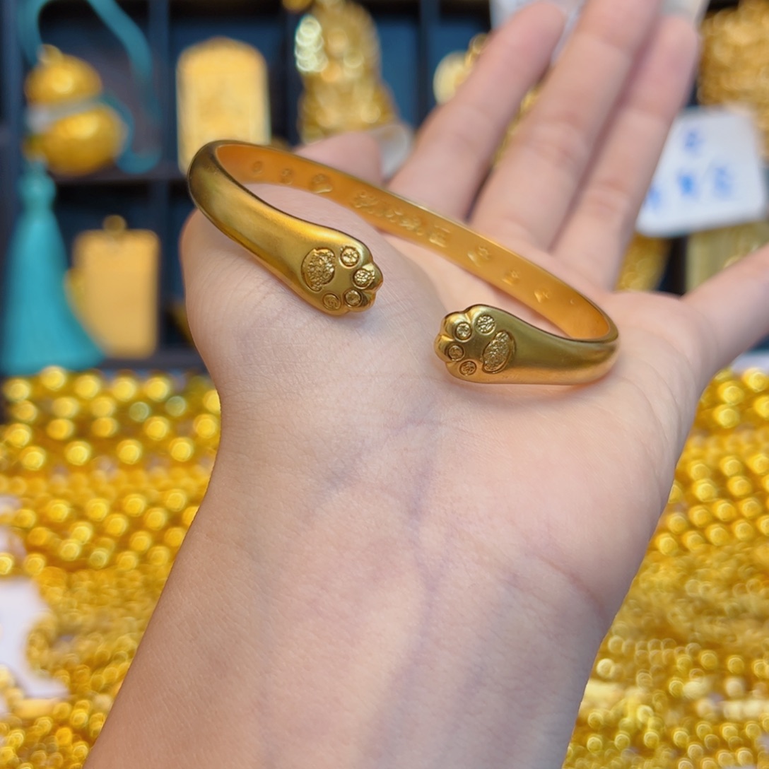 无合金猫爪手镯开口