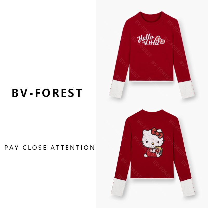BV-FOREST“花影流苏”春款上新软糯百搭修身显瘦减龄T恤BV-T0748