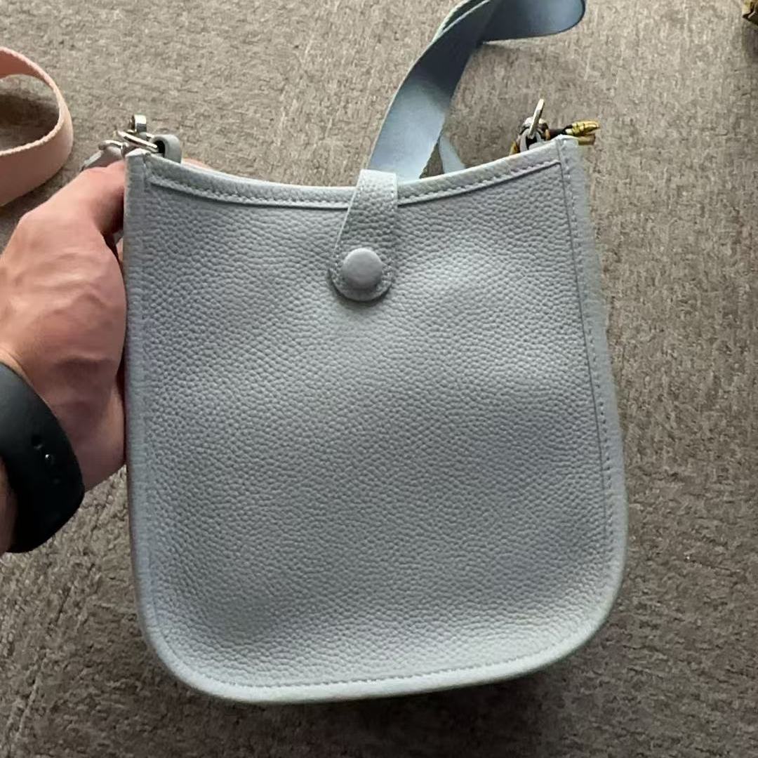 2025新款真皮女包袋子蓝色EVE16