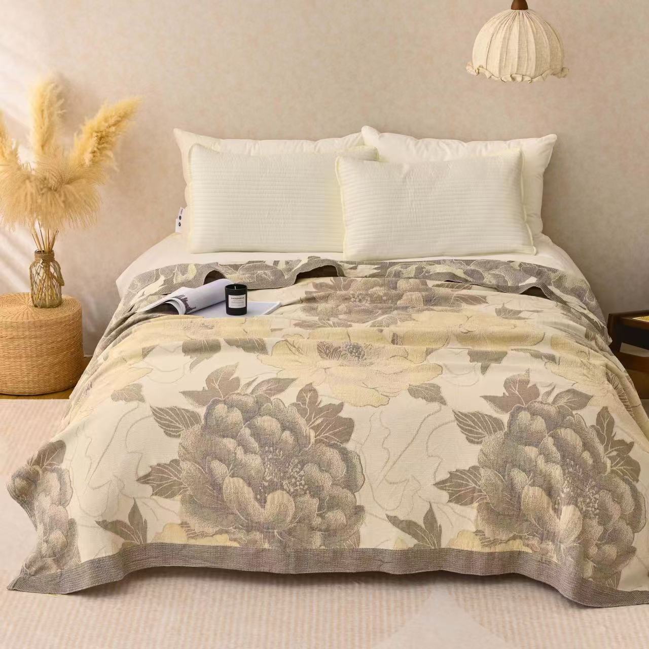 罗布麻床盖毯【奢香夫人】2x2.3米 高端轻奢纱布双人可铺可盖夏凉毯