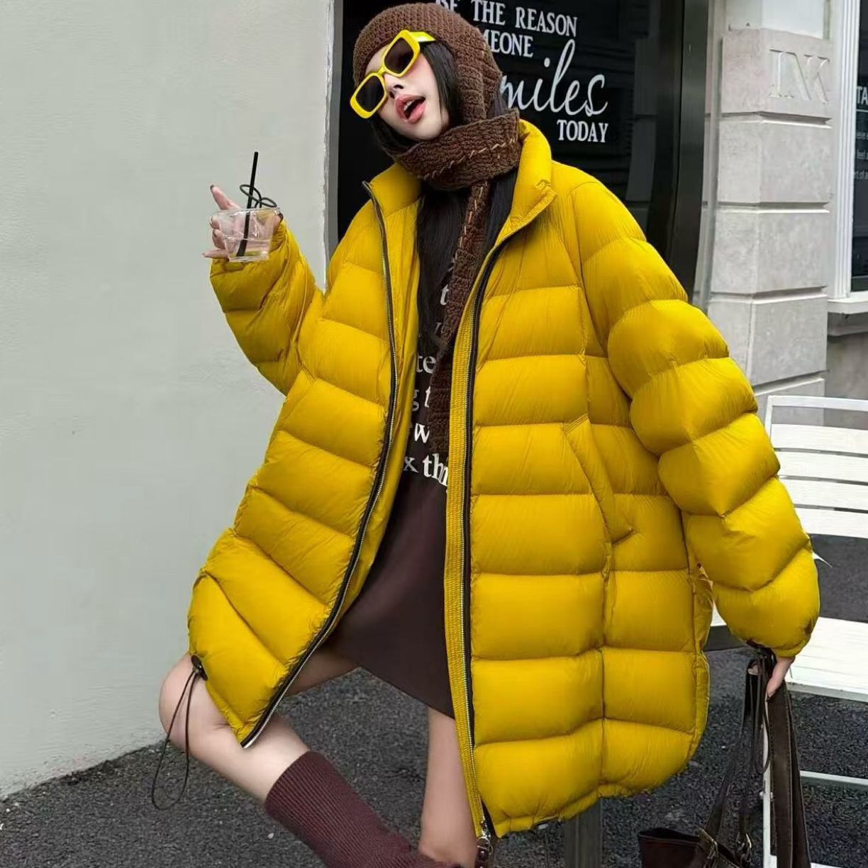 女士高货中长款90零白鸭绒 保暖冬季宽松