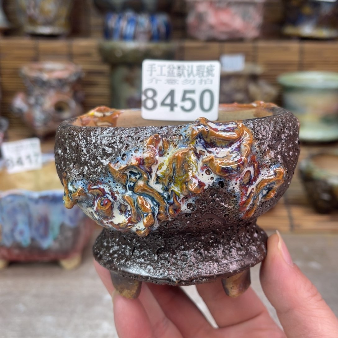 手工花盆默认瑕疵完美者勿拍