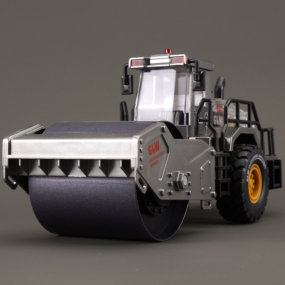 钢力威1:40大号合金惯性压路机玩具工程车仿真压路车模型宝宝益智