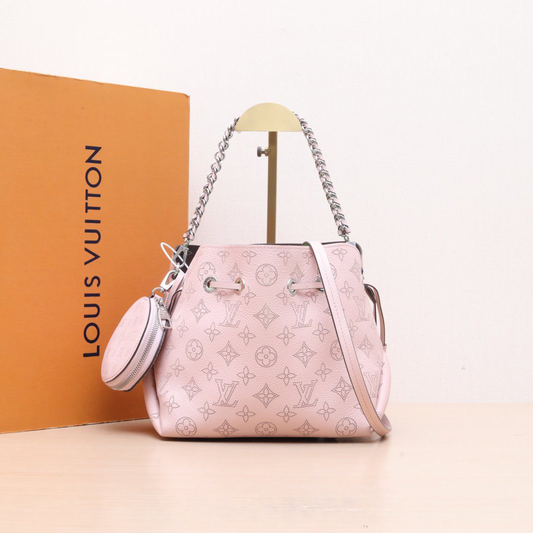 99新 LouisVuitton/路易威登 小花6花 二合一水桶包 淡粉色 芯片