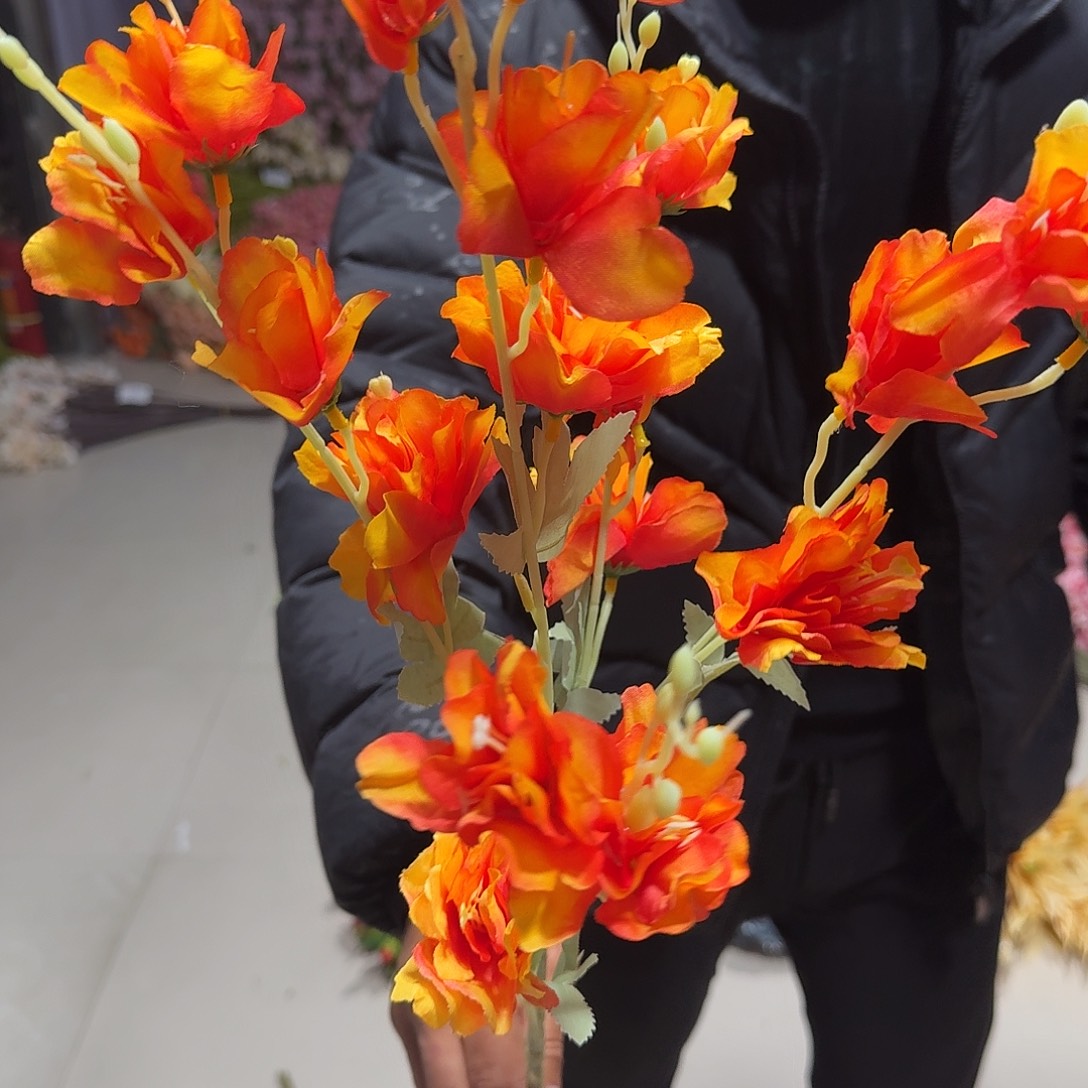899号仿真花橙色10支