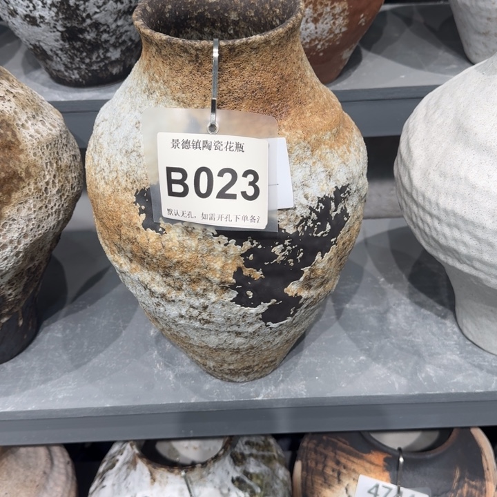 T***a瓷片景德镇高温花器编码023高36口10默认无孔