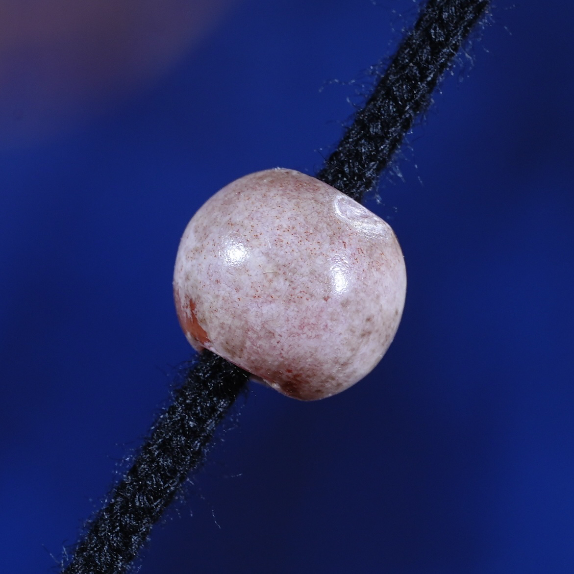 【古珠】8.7*7.5mm四千年印度河谷满皮爆砂红玉髓圆珠文玩保真保老