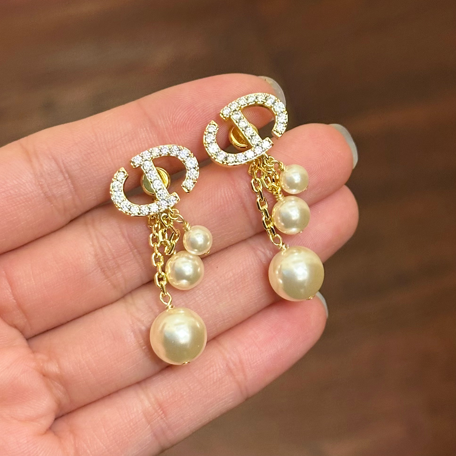 铜合金仿珍珠耳饰 E0327气质小众百搭精致优雅设计感法式