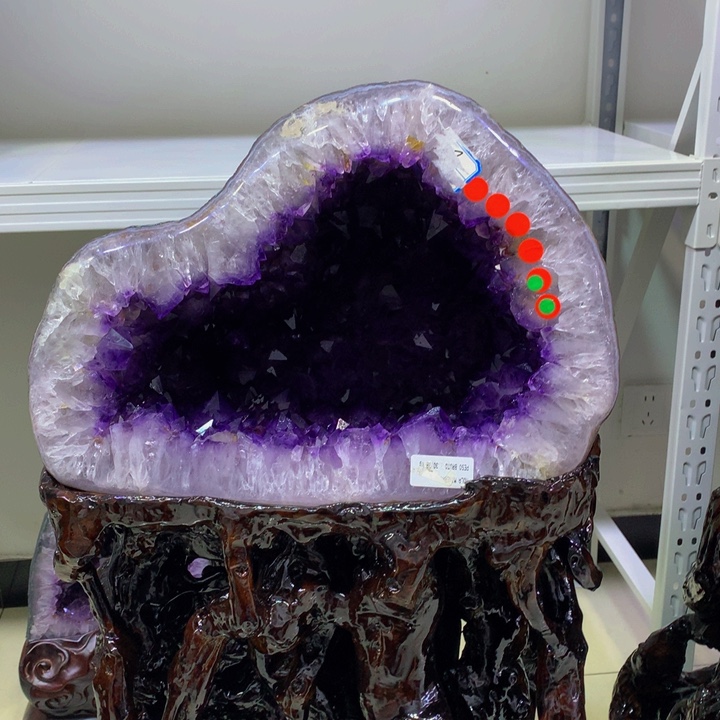 水晶紫水晶钱袋子未镶嵌原皮原矿