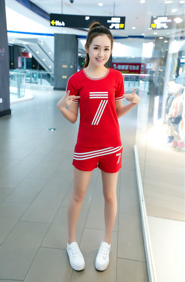休闲运动套装健身夏季修身情侣跑步女士夏装运动服 大7