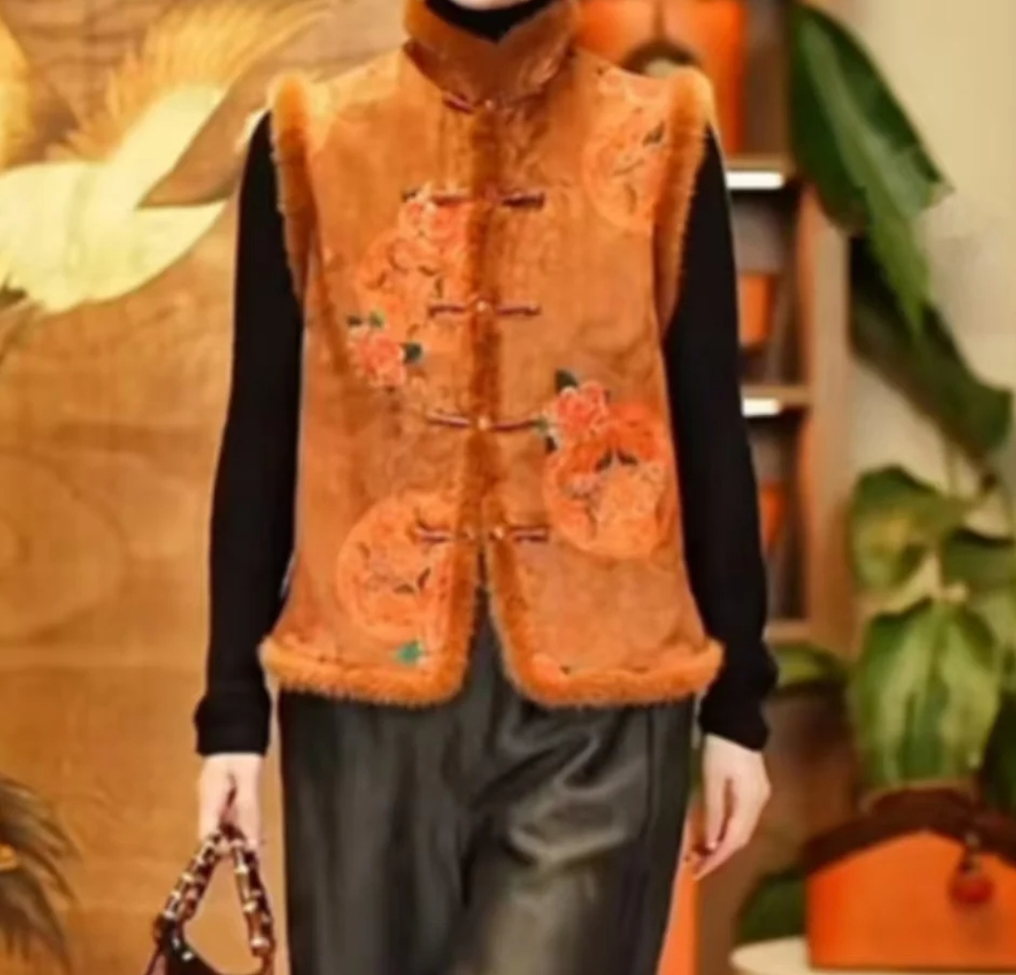 （贵妇坊）新中式秋冬季款加棉加厚气质百搭马甲