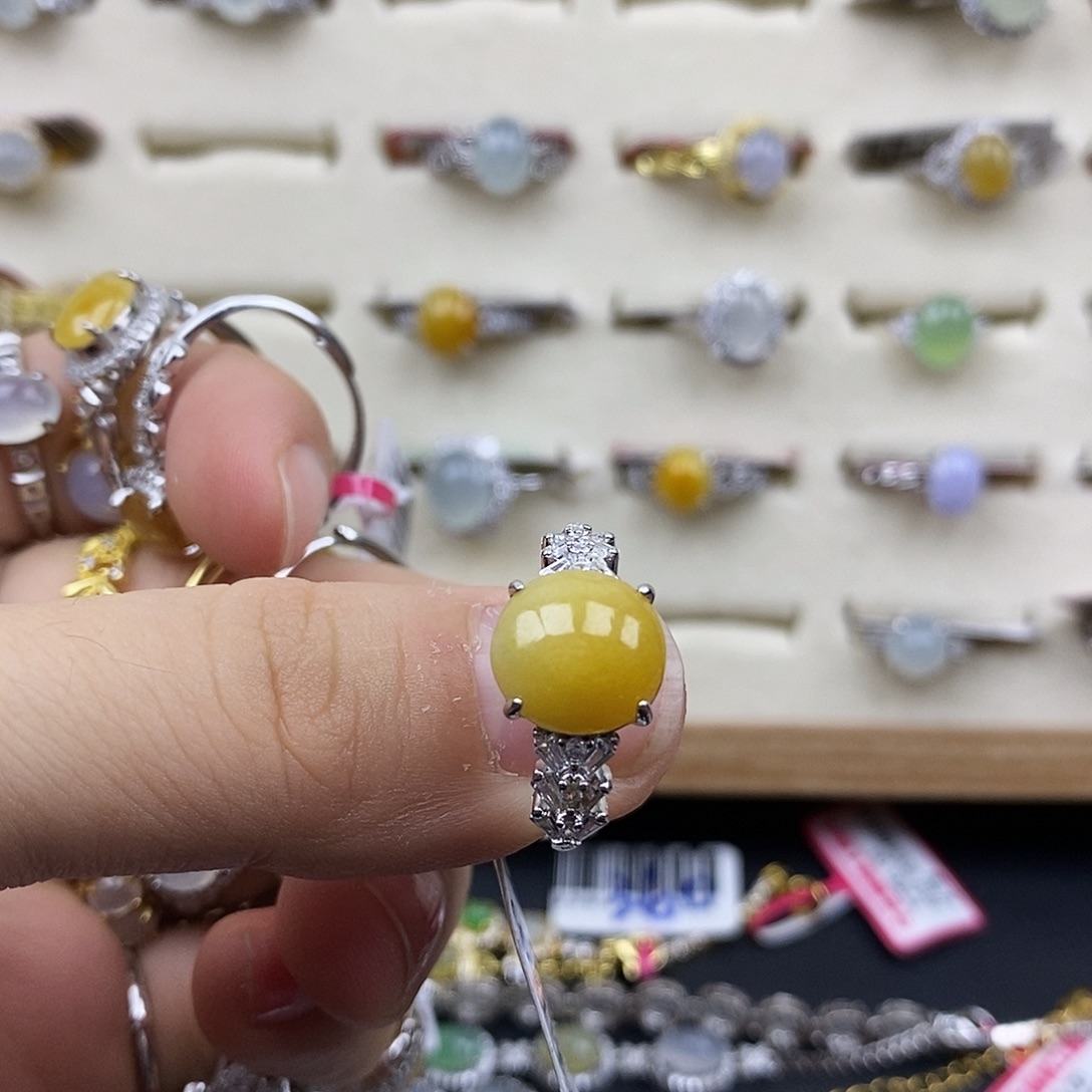 翡翠银S925镶嵌戒指