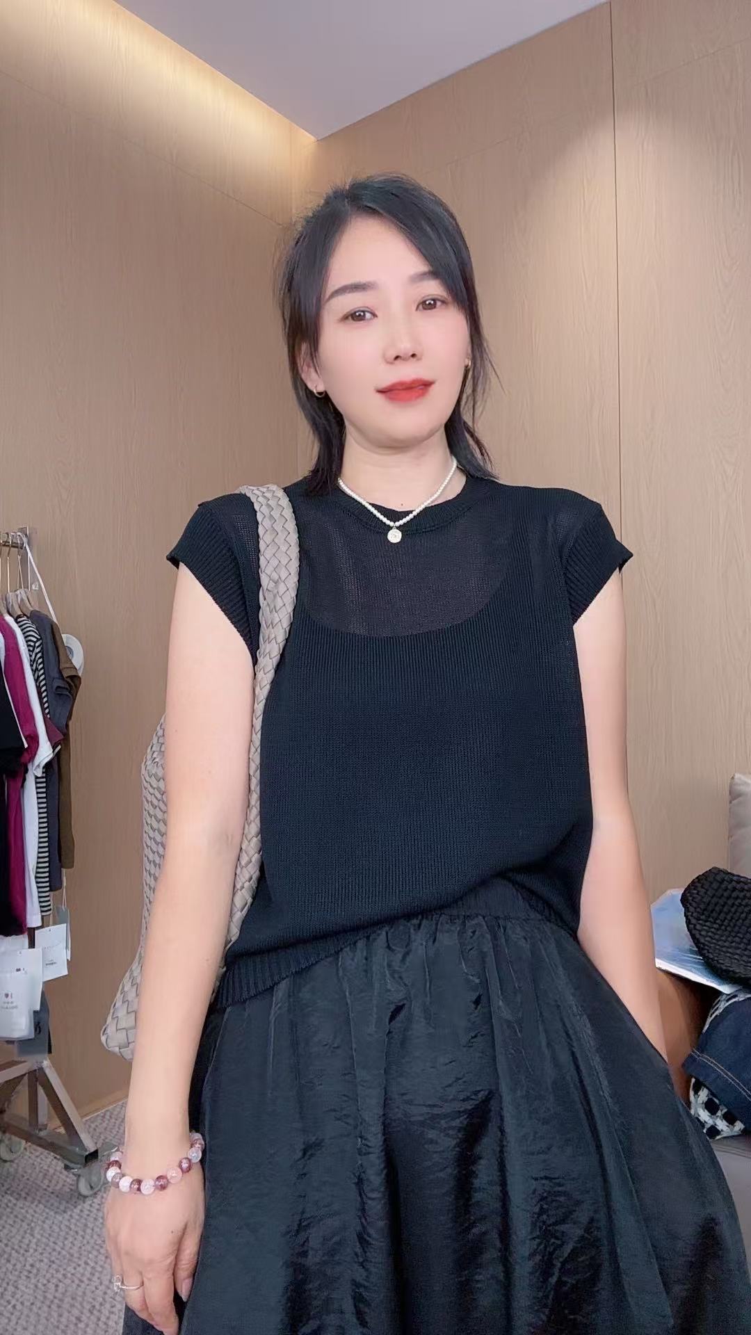 夏季休闲简约时尚百搭和纸纱小飞袖T恤上衣 A8937