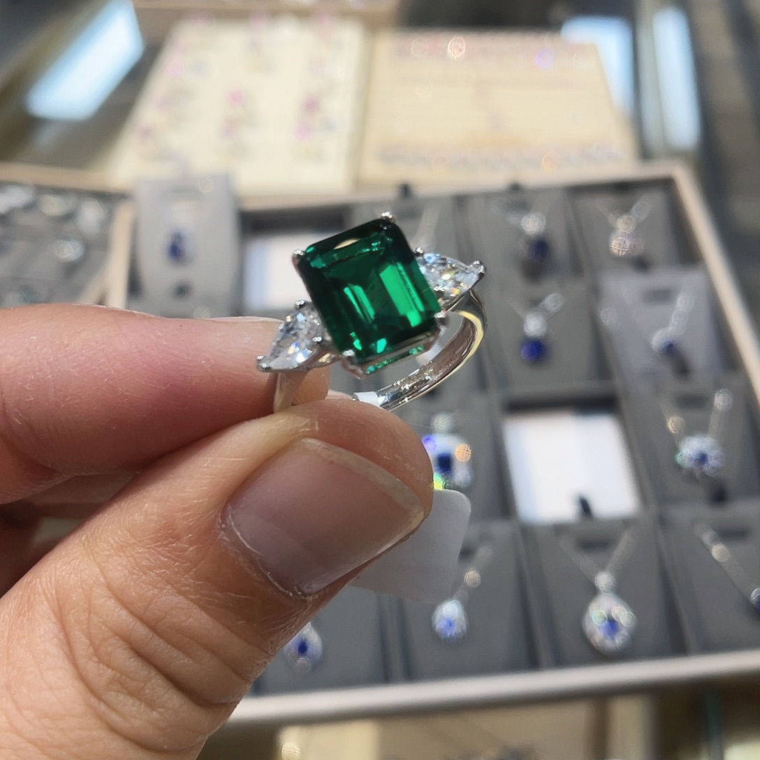 925银培育宝石实心s925银镶嵌