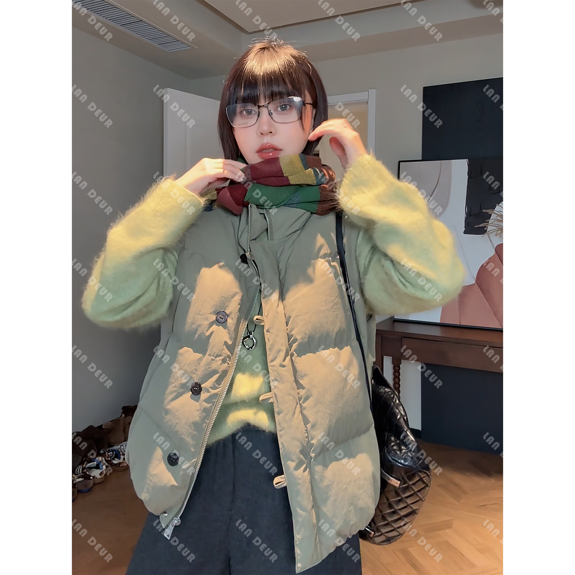 JIUJIU【时髦聚焦】时尚百搭复古纯色设计感小众羽绒服马甲