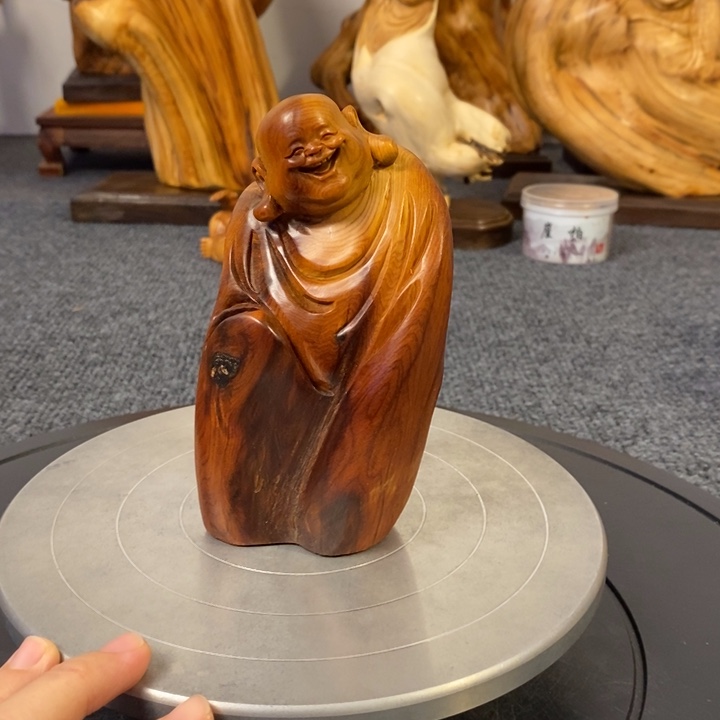 柏木（崖柏）崖柏弥勒佛摆件根雕工艺品