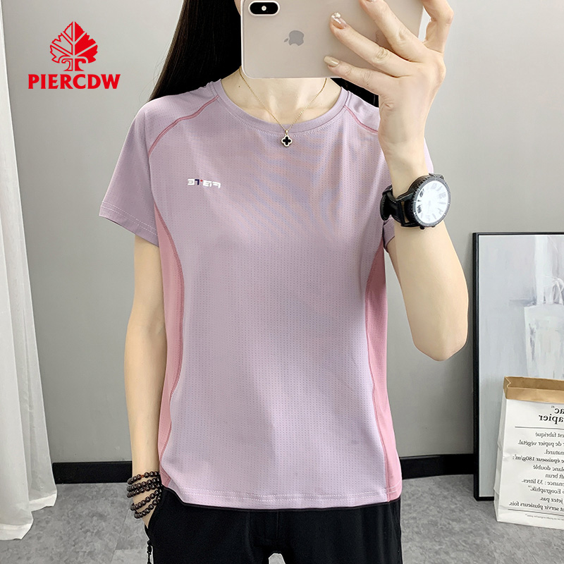 【PIERCDW品牌】户外夏季薄款速干t恤女短袖运动跑步透气速干衣