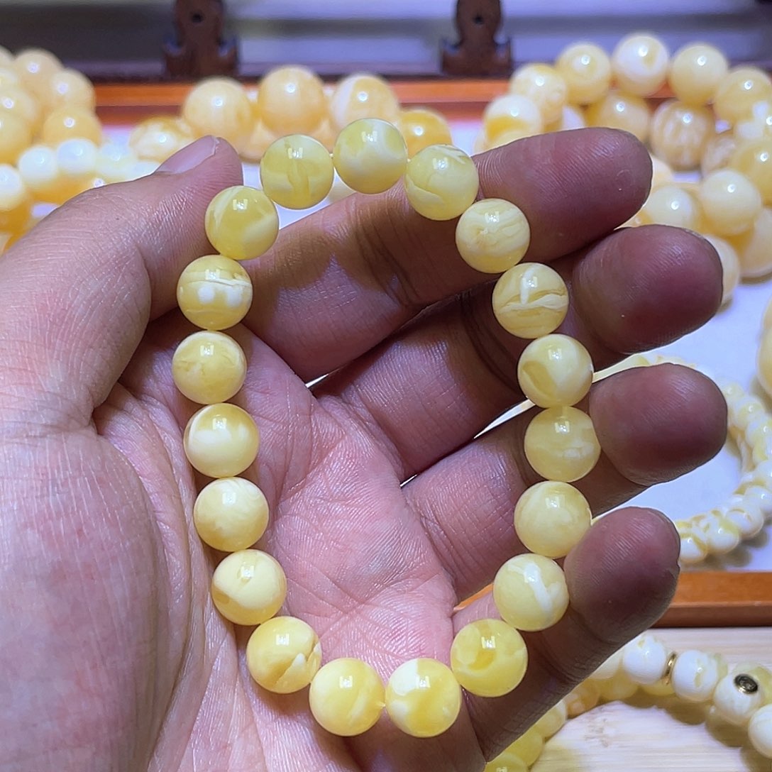 未镶嵌蜜蜡手串10mm➕妖花