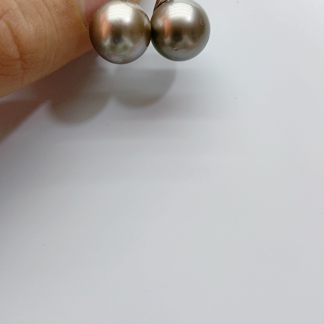 海水珍珠耳饰银S925镶嵌