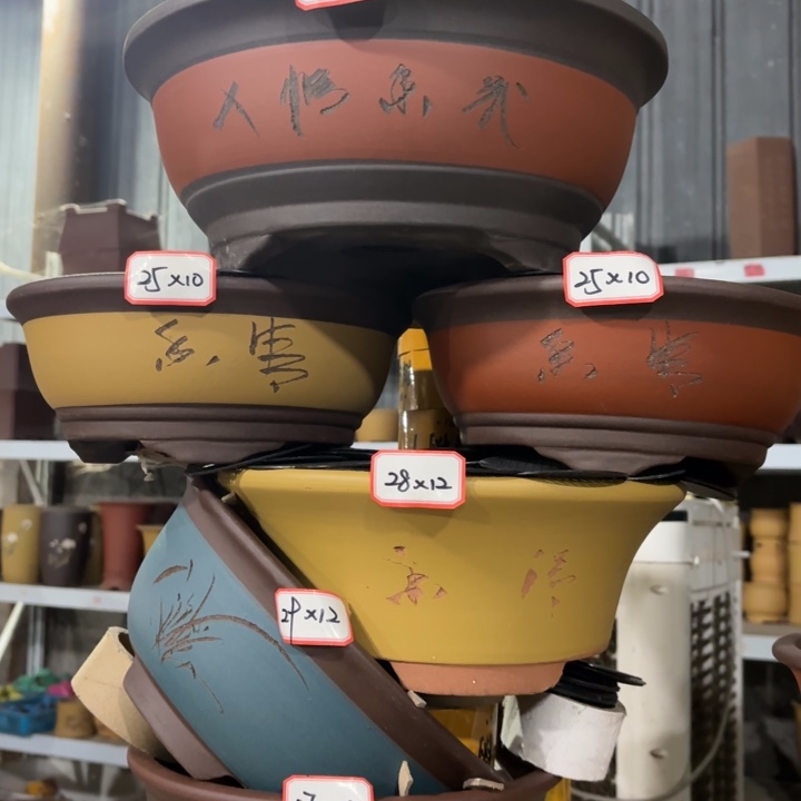 紫砂花盆100-6。        